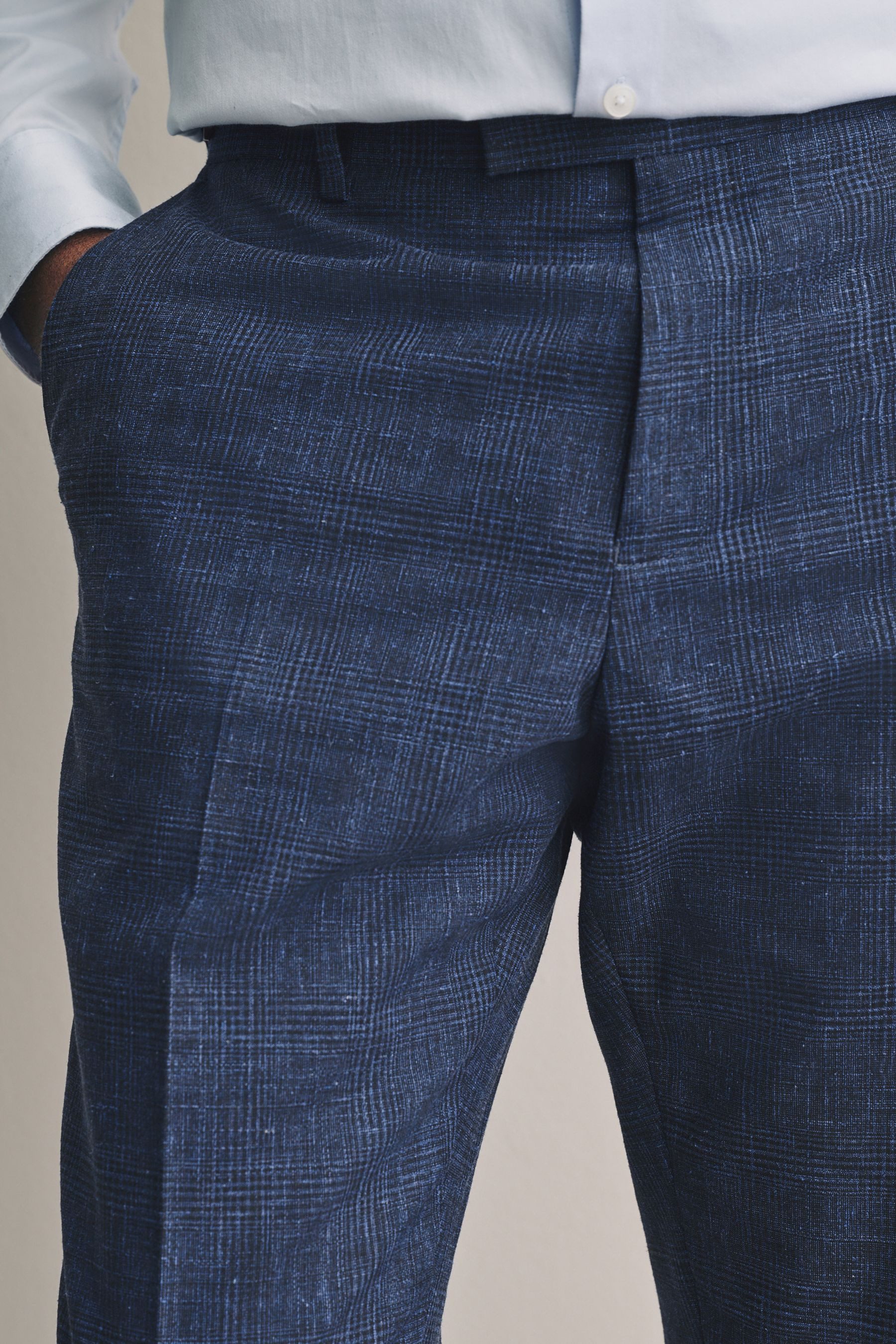 Next Anzughose Tollegno Anzughose aus Leinengmisch, Slim Fit (1-tlg)