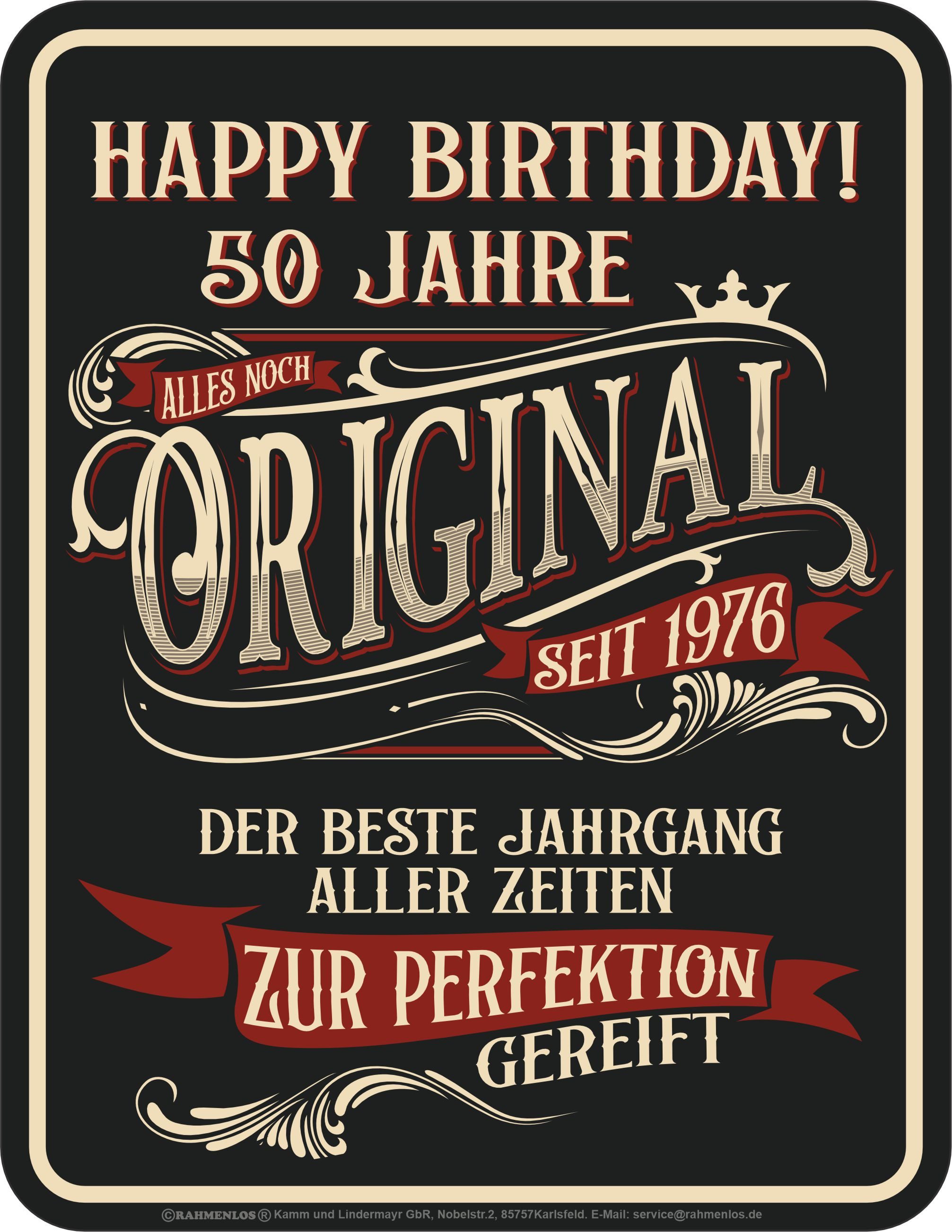 LOBO NEGRO® Metallschild als Geschenk oder Deko zum 50. Geburtstag: Bester günstig online kaufen