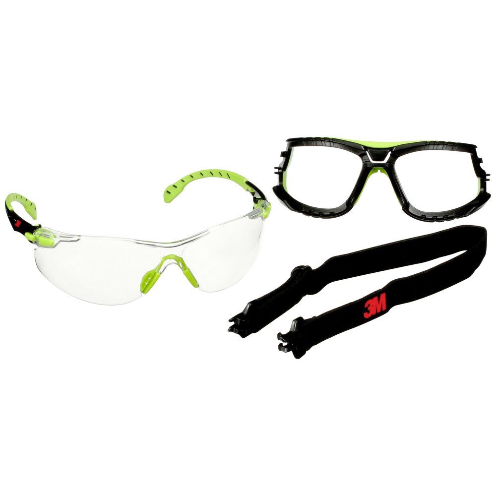 Arbeitsschutzbrille 3M Solus S1201SGAF-TSKT Schutzbrille mit Antibeschlag-Schutz Grün, Sch