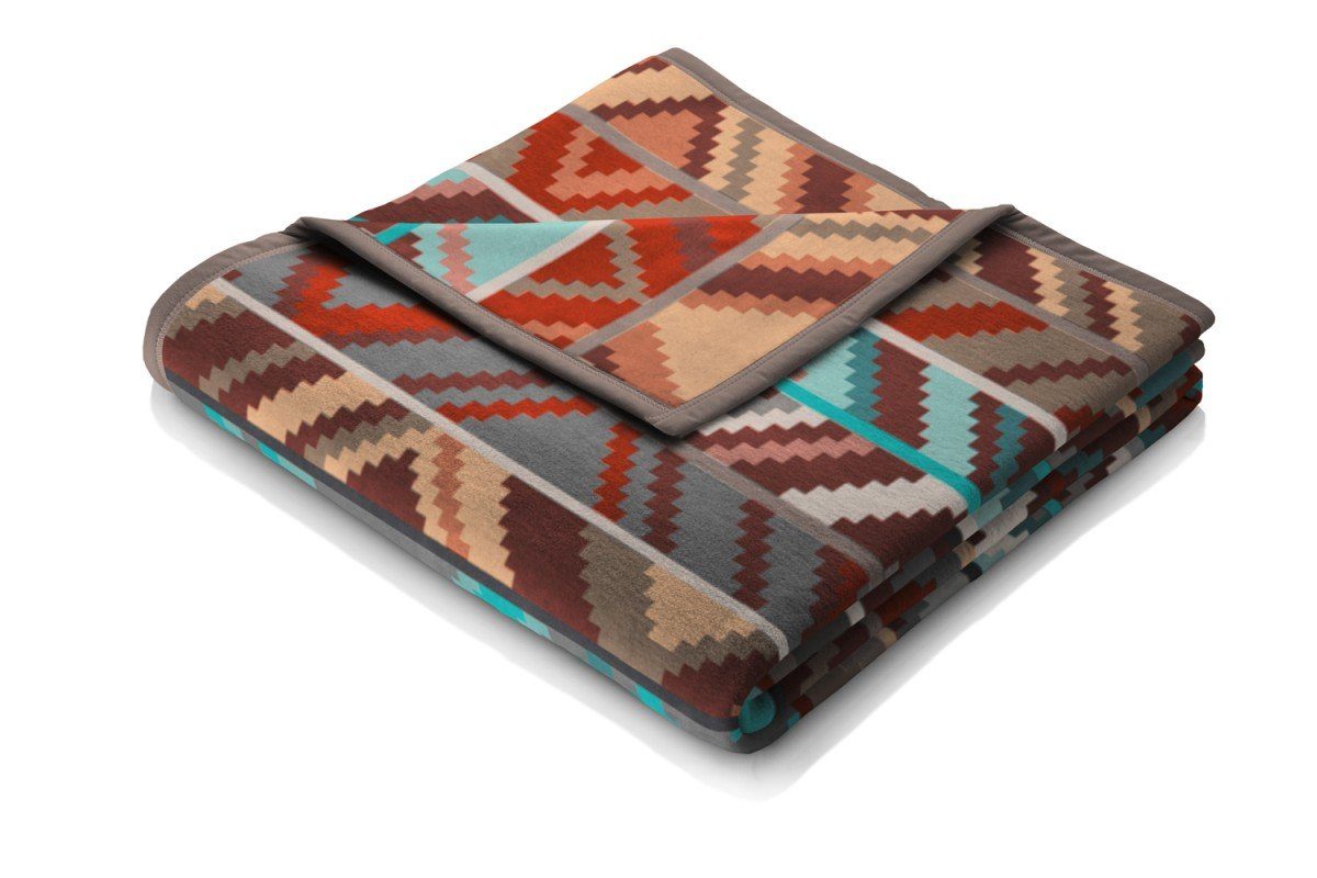 Wohndecke Ethno Prisma, Ethno-Kuscheldecke in 150x200 cm, Biederlack, Decke aus Baumwollmischgewebe, Made in Germany