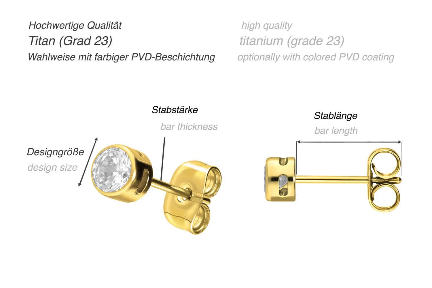 FILANGO Paar Ohrstecker Titan Ohrstecker EINGEFASSTER KRISTALL (Ohrstecker, 1-tlg) – Bild 4 von 4