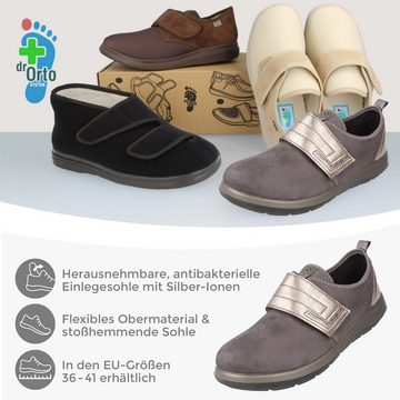 Dr. Orto Olbia für schmale Füße Damen mit Klettverschluss Sneaker Ballerina, Slip-On