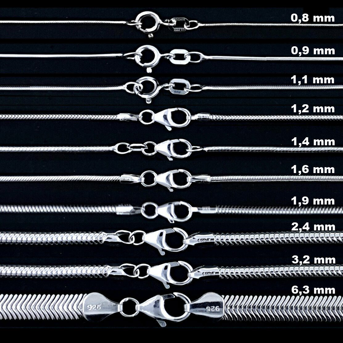 HOPLO Schlangenkette Silberkette Schlangenkette Länge 40cm - Breite 0,9mm - günstig online kaufen