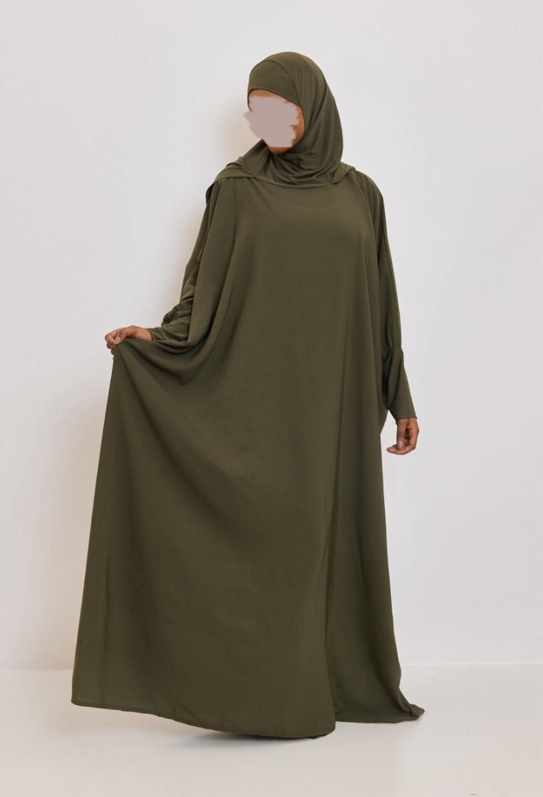 Aymasal Maxikleid Einteiliger Jilbab Hoodie Gebetskleid integrierter Hijab Kapuze Einteiliger Jilbab Hoodie, Kapuze, Locker