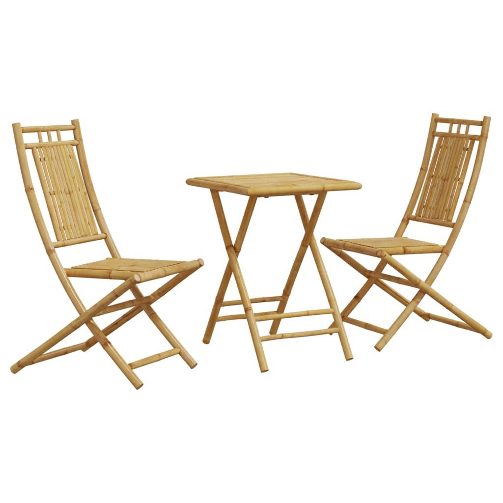 vidaXL Gartenlounge-Set 3-tlg. Bistro-Set Bambus, (1-tlg)