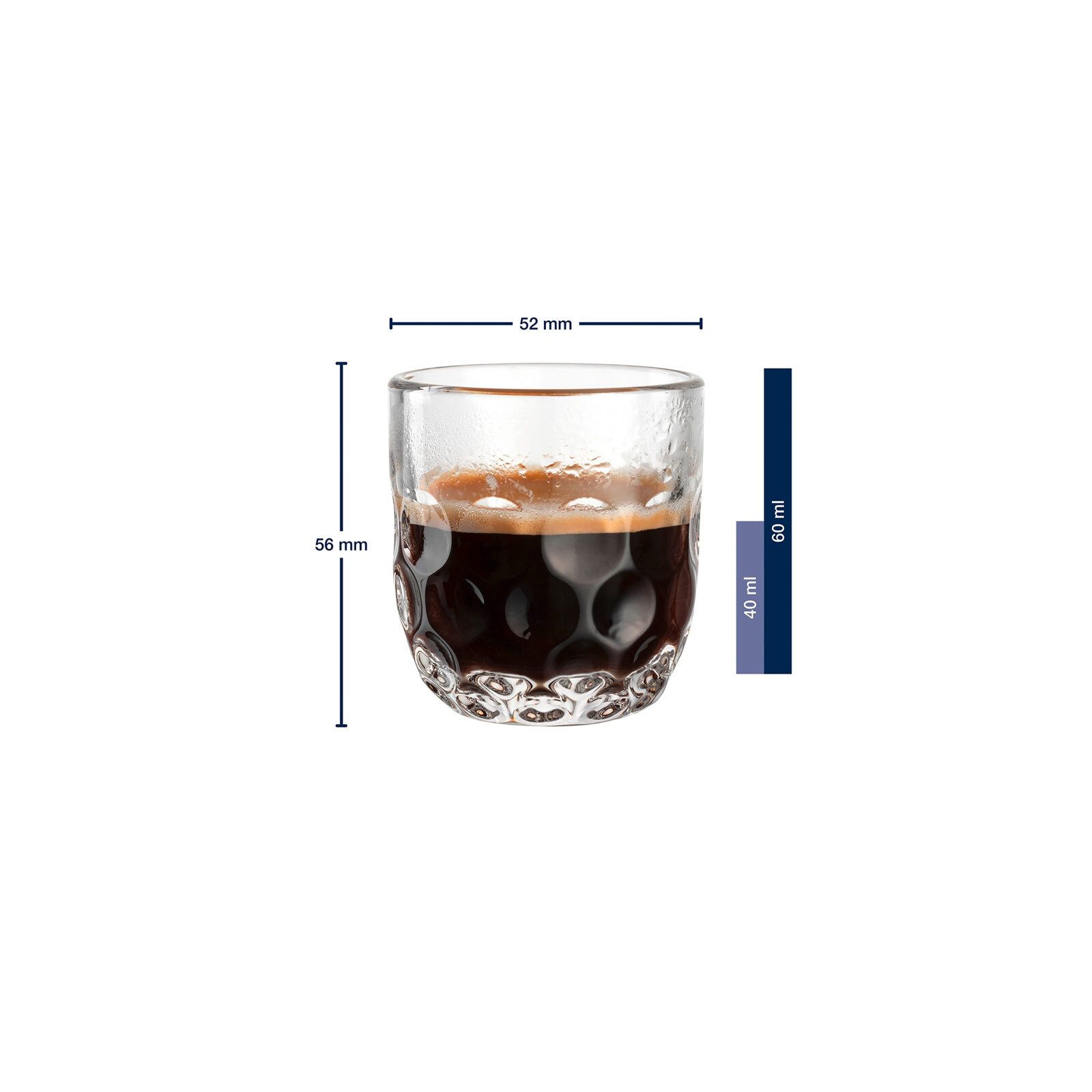LEONARDO Espressoglas Gocce Espressogläser (1) 60 ml 2er Set, 2-tlg., Glas