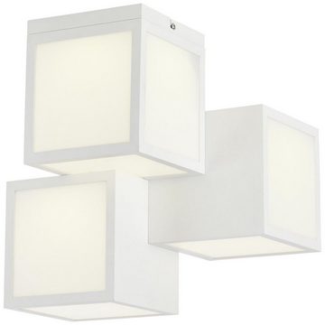 Brilliant Deckenleuchte Cubix, 3000K, Lampe, Cubix LED Deckenleuchte 3flg weiß, Metall/Kunststoff, 1x 25W LE