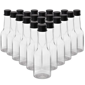 Belle Vous Aufbewahrungsdose 24 Stk. 100ml Likörflaschen - Wiederverwendbare Flaschen, 100ml Mini Likörflaschen (24 Stk) - Flaschen für Hochzeiten und Partys