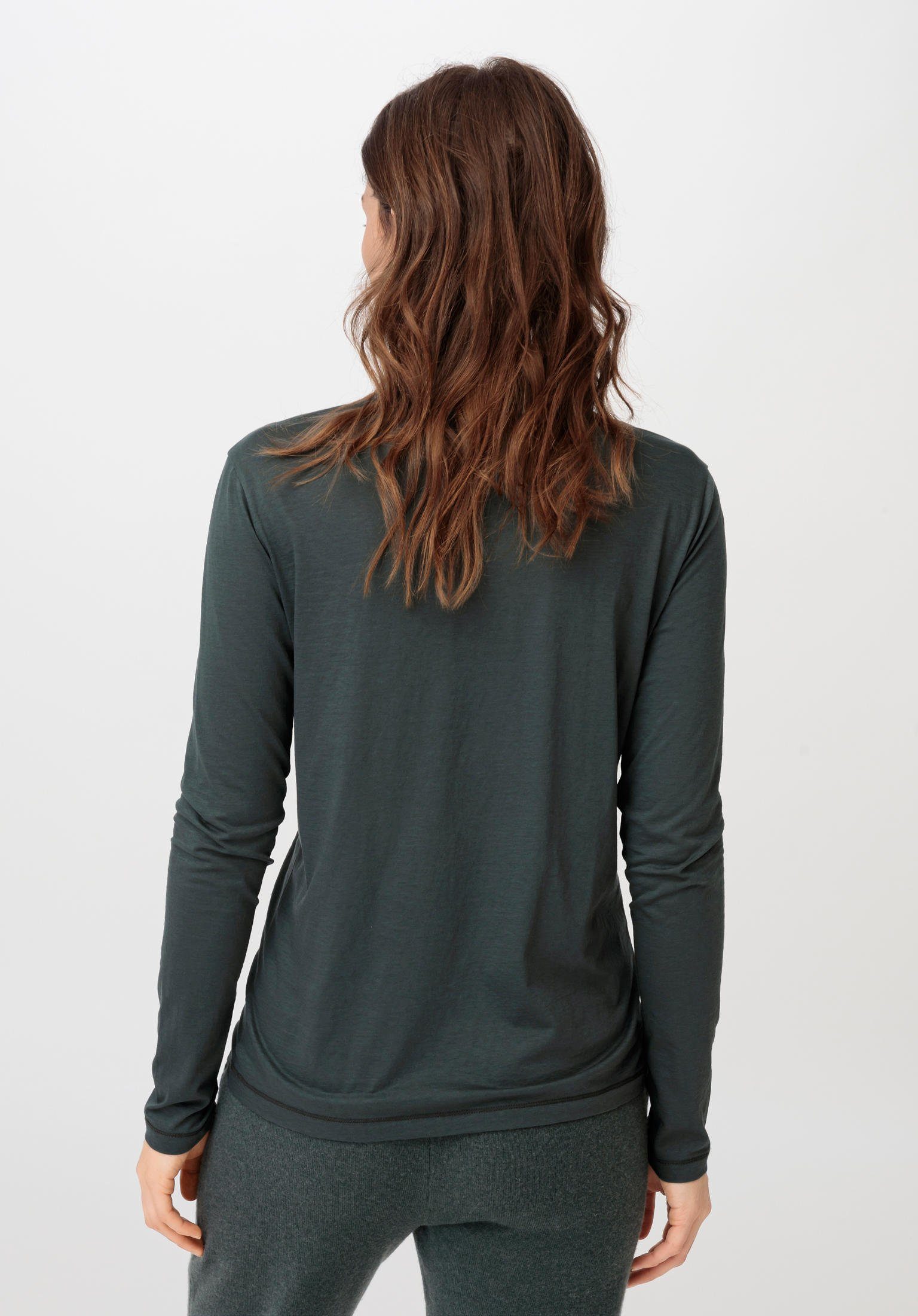Bio-Baumwolle dunkelgrün Hessnatur reiner T-Shirt aus