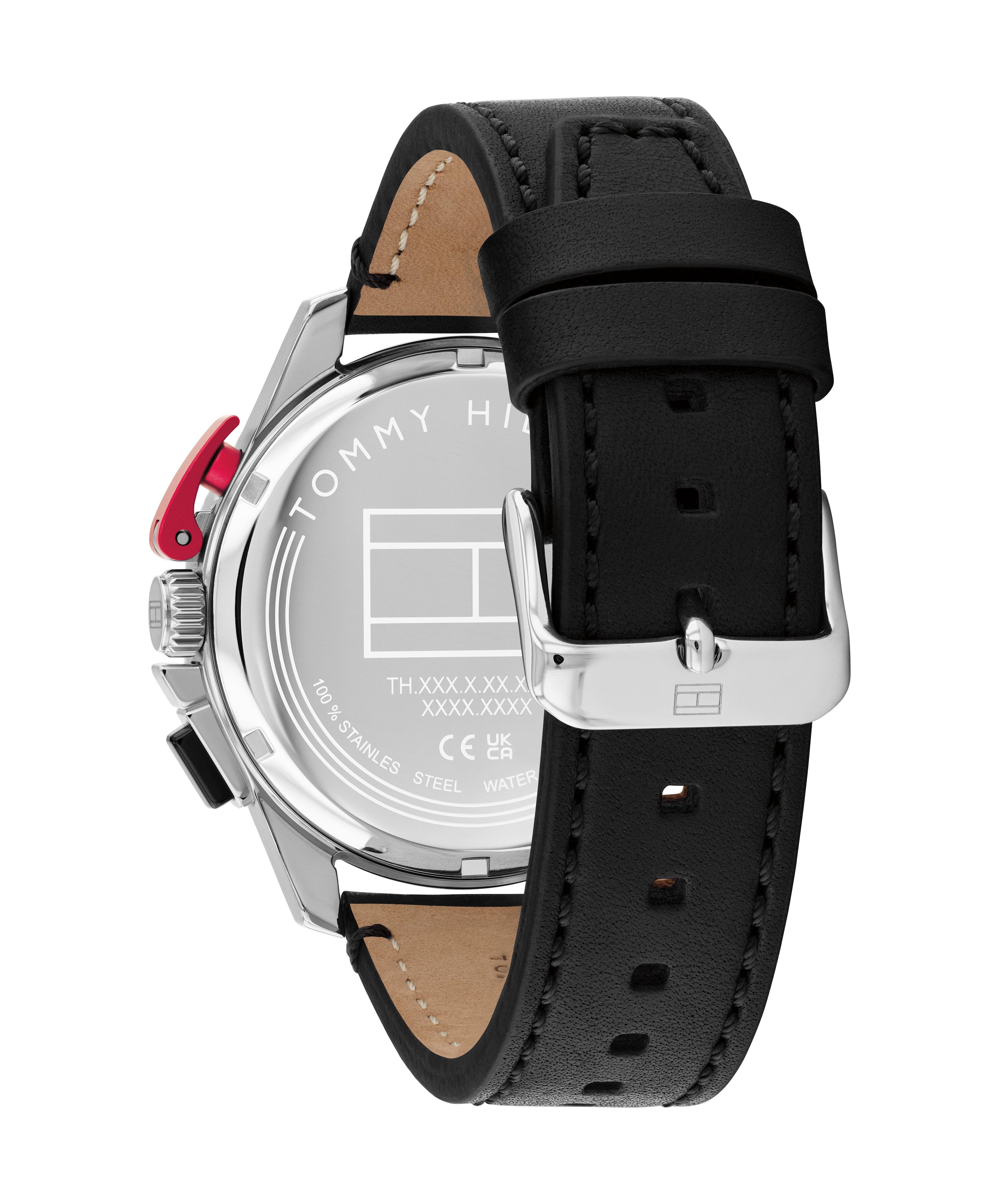 Tommy Hilfiger Chronograph BANK 1792258, Quarzuhr, Armbanduhr, Herrenuhr, Lederarmband, analog, Tag