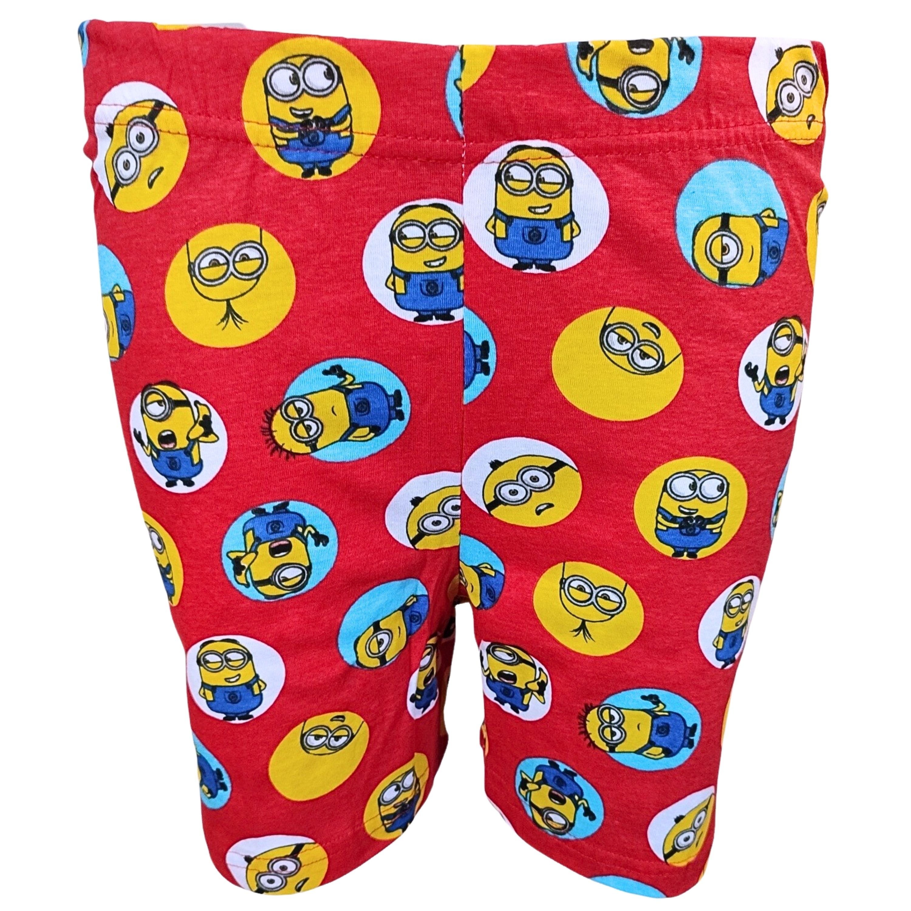 Minions Schlafanzug Pyjama - tlg) kurz 104-134 Jungen Shorty Kinder Rot cm (2 Set Gr