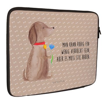 Mr. & Mrs. Panda Laptop-Hülle Hund Blume - Hundeglück - Geschenk, Notebook Tasche, Frauchen, Hunder