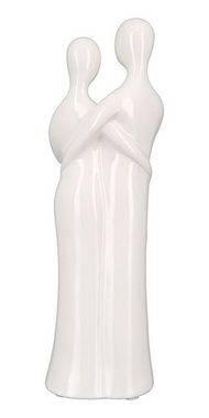 NO NAME Dekofigur Liebespaar mit Herz in den Händen, Skulptur, Statue, H 25 cm, Dekofigur aus Keramik
