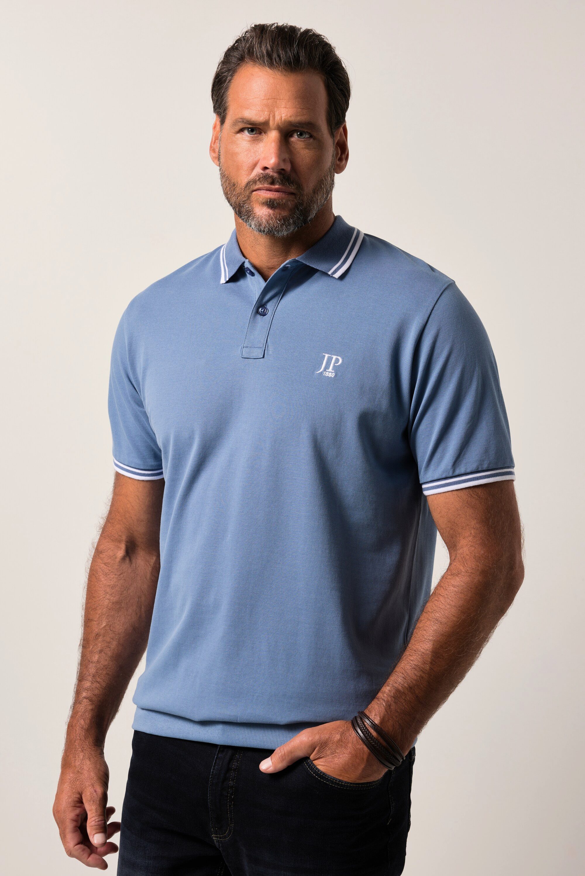 JP1880 Poloshirt Poloshirt Bauchfit Piqué Halbarm günstig online kaufen