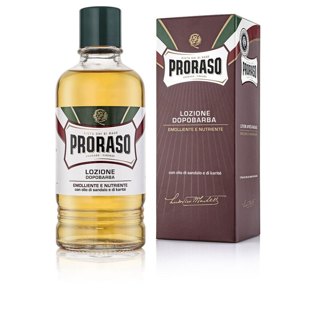PRORASO After Shave Lotion Profesional After Shave Loción Con Alcohol Sándalo-Karite 400ml