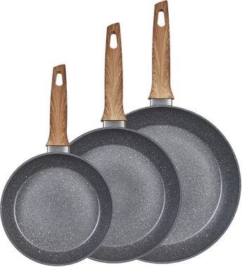 KING Topf-Set Essential, Aluminium (Set, 12-tlg., 3 Töpfe, 3 Deckel, 3 Pfannen, 3 Küchenmesser), Induktion