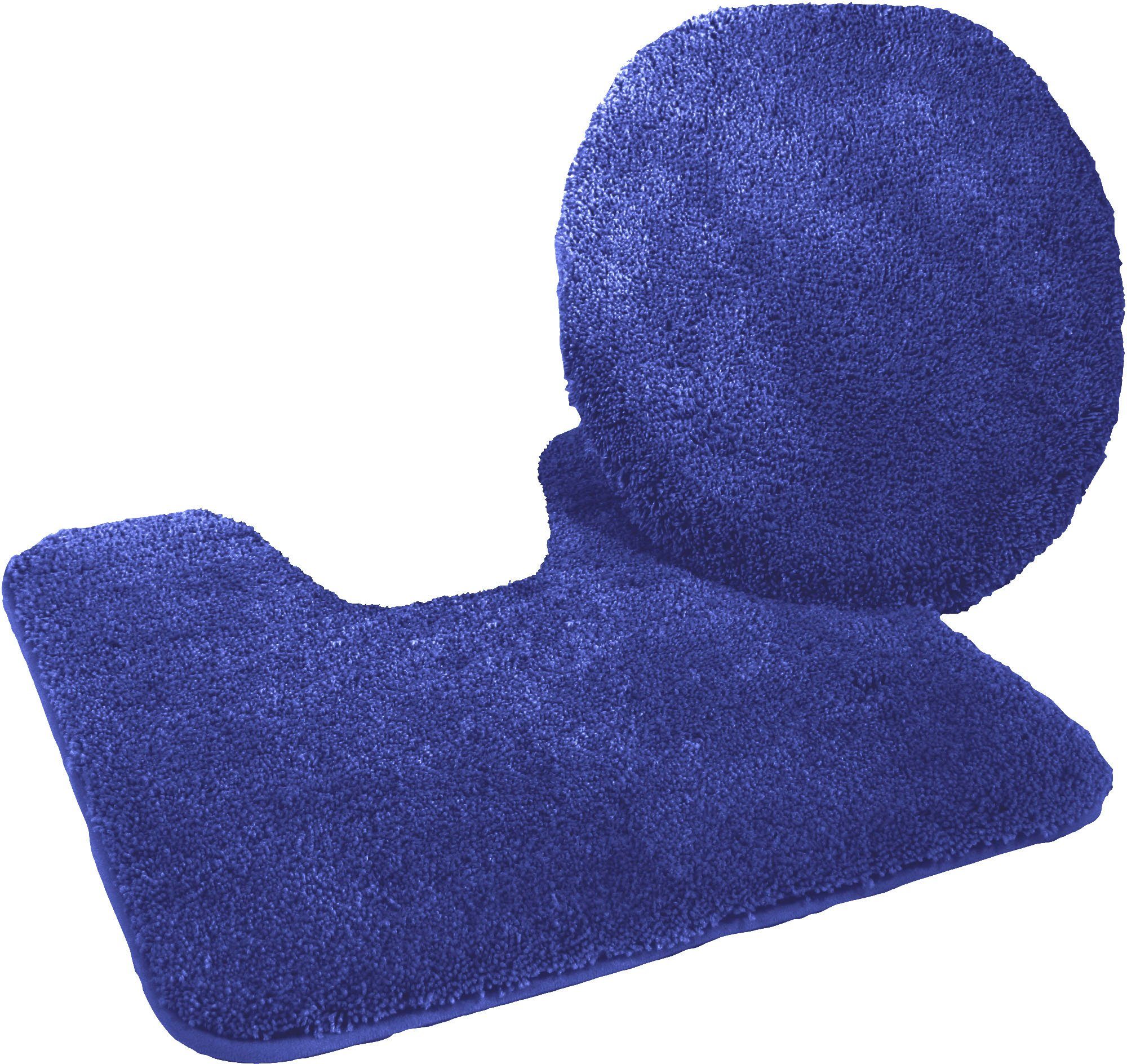 KiNZLER Badematte Chaozhou, Höhe 20 mm, rutschhemmend beschichtet, fußbodenheizungsgeeignet, Polyester, 2-tlg. Stand-WC Set, Badteppich, Uni Farben, weich, als rechteckig, rund & Set erhältlich