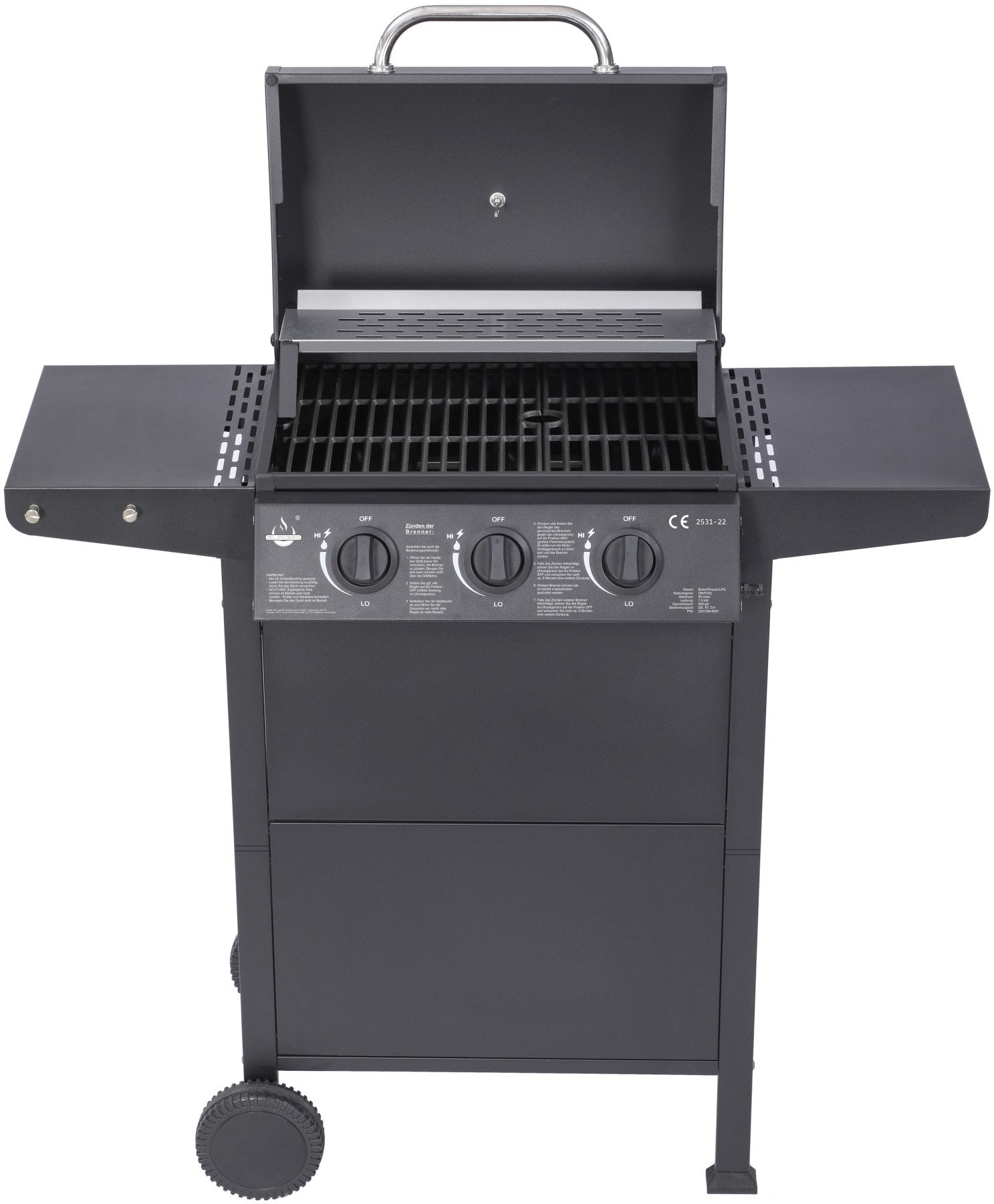 El Fuego Gasgrill San Jose 3 Brenner, mit gusseisernem Grillrost – Bild 3 von 5