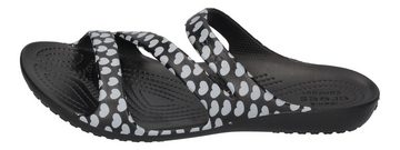 Crocs Kadee Heart Print Sandal 207577-066 Plateausandale Black White