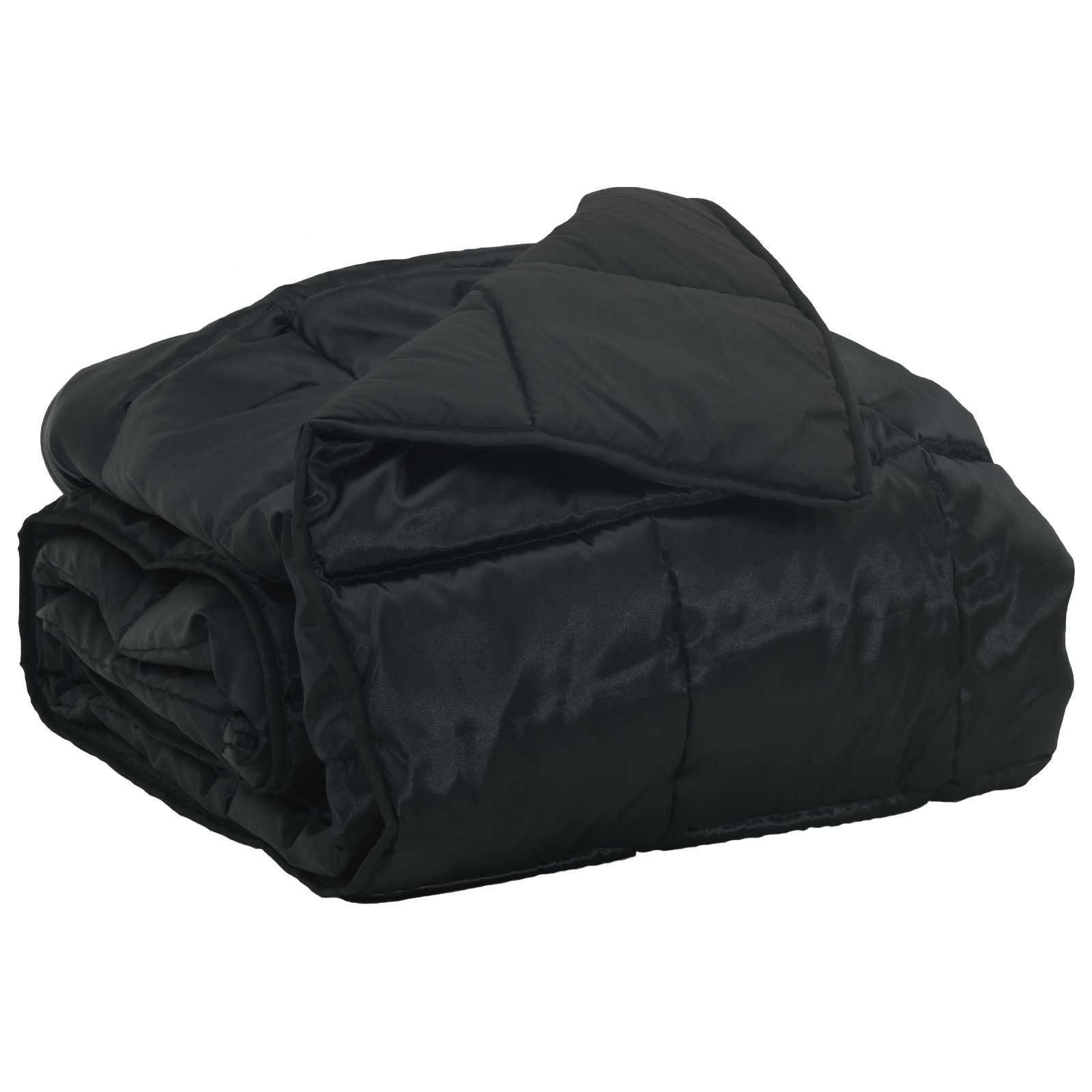 vidaXL Baumwollbettdecke Sommerdecke Schwarz 135 x 220 cm Satin und Mikrofaser, Bezug: Baumwolle / Satin