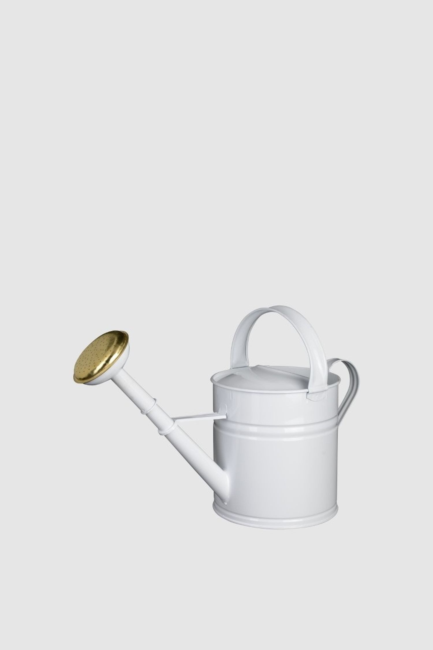 MarieAnn No.25 Gießkanne Gießkanne Metall 5L Vintage Weiß Gold Gartenkanne, Ergonomischer Griff für sicheren Halt