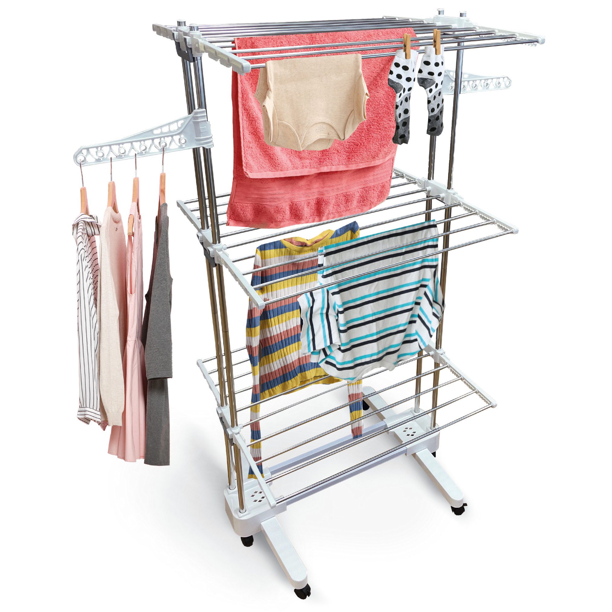 Venteo Turmwäscheständer Le Sechoir Pro XXL Wäscheständer, 25 m Trockenlänge, 4 Etagen, rostfrei