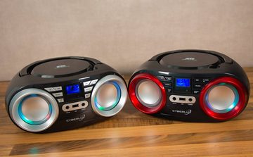 Cyberlux CL-800 tragbarer CD-Player (CD, tragbar,Boombox,LED-Disco-Beleuchtung,FM Radio mit MP3 USB)