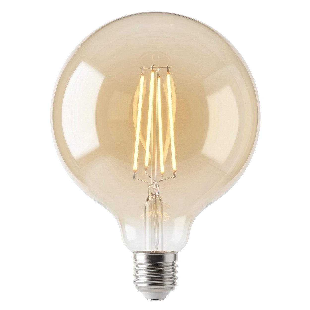 hofstein LED-Leuchtmittel 10er Set Glühbirne Warmweiß dimmbar 7 Watt, E27, 2700 Kelvin, 670 Lumen, Globe Vintage, Filament, Amber