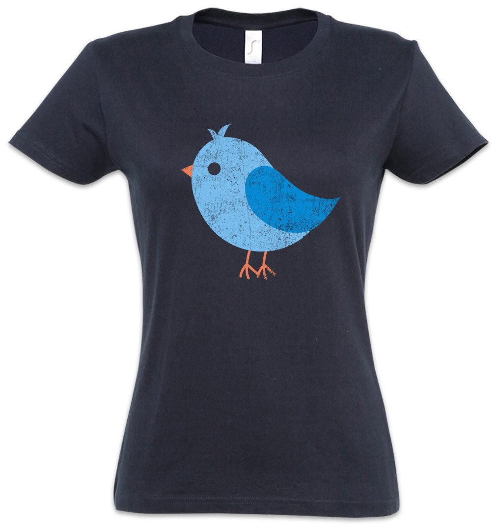 Urban Backwoods Print-Shirt Blue Bird Damen T-Shirt Sweet Cute Vogel Birdy Vögel Vogelzüchter (1-tlg) Ornithologie Vogelkunde Birds Toon