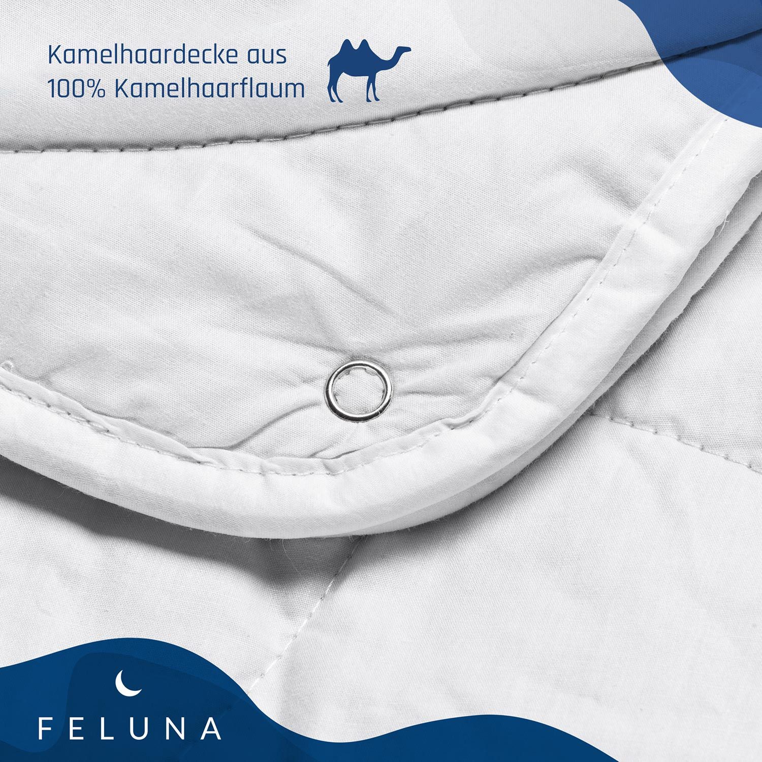 Feluna Naturhaarbettdecke FELUNA 4-Jahreszeiten Naturhaar Bettdecke –100% Kamelhaar Decke, Ganzjahresdecke Steppbett