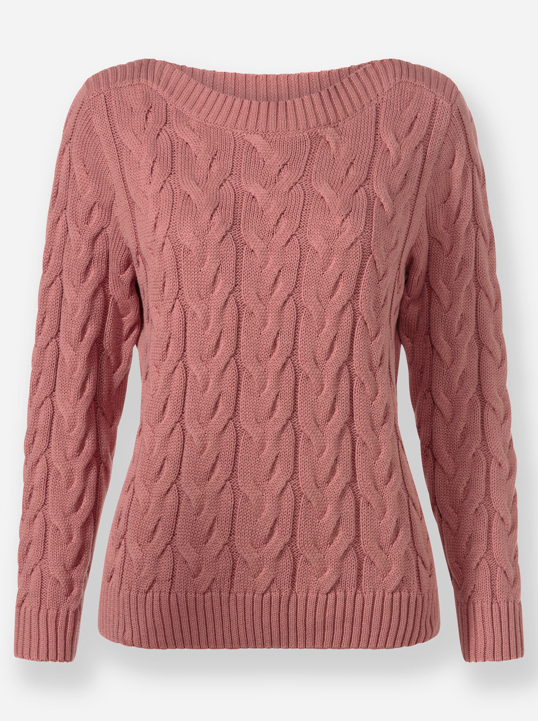 Strickpullover Pullover Langarm Zopfmuster