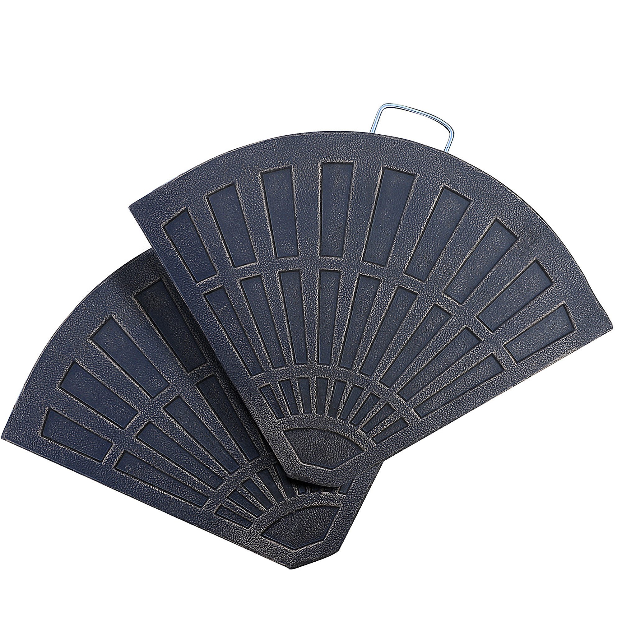 Outsunny Schirmhalter 2-tlg. Set Gewichte Sonnenschirmbasis halbrund mit Handgriff, Platten-Schirmständer, 1 tlg., Sonnenschirmständer