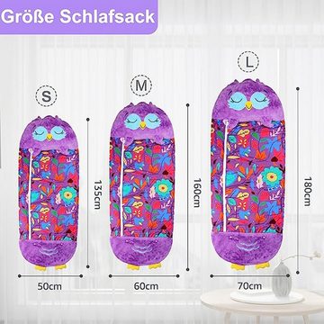 XDeer Babyschlafsack Schlafsack Kinder Flauschige Weiche 2 in 1 Faltbar Tier, Kinderschlafsäcke Kissen Schlafsack für Jungen und Mädchen