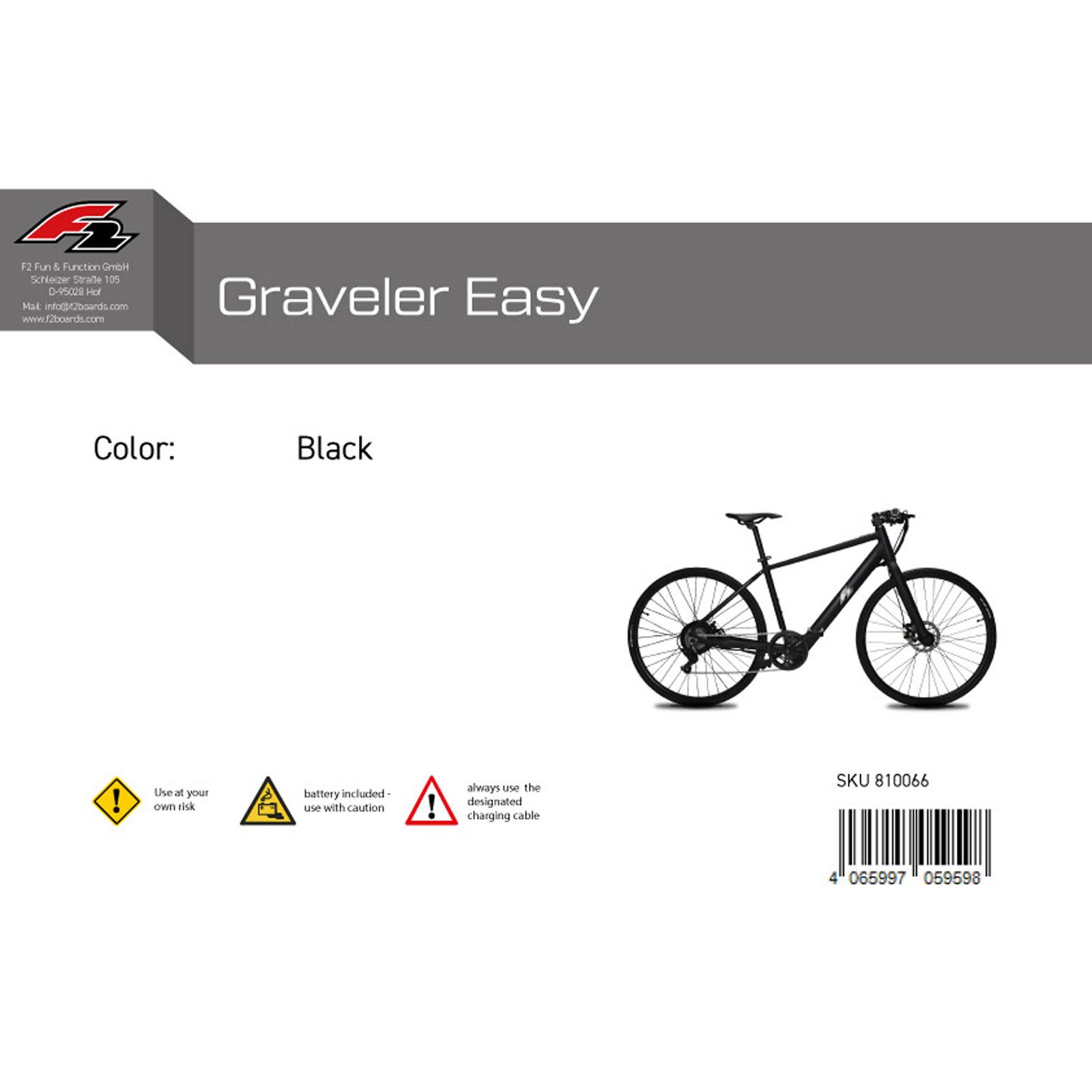F2 E-Bike Cityrad F2 E-Bike Graveler Easy Pedelec 19kg 27,5" Schwarz 2025