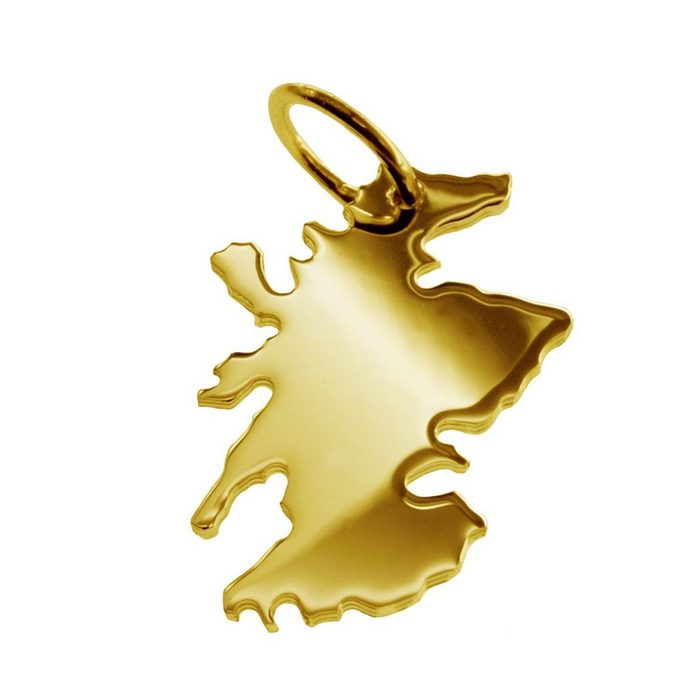 schmuckador Kettenanhänger Kettenanhänger in der Form von der Landkarte Schottland in massiv 333 Gelbgold