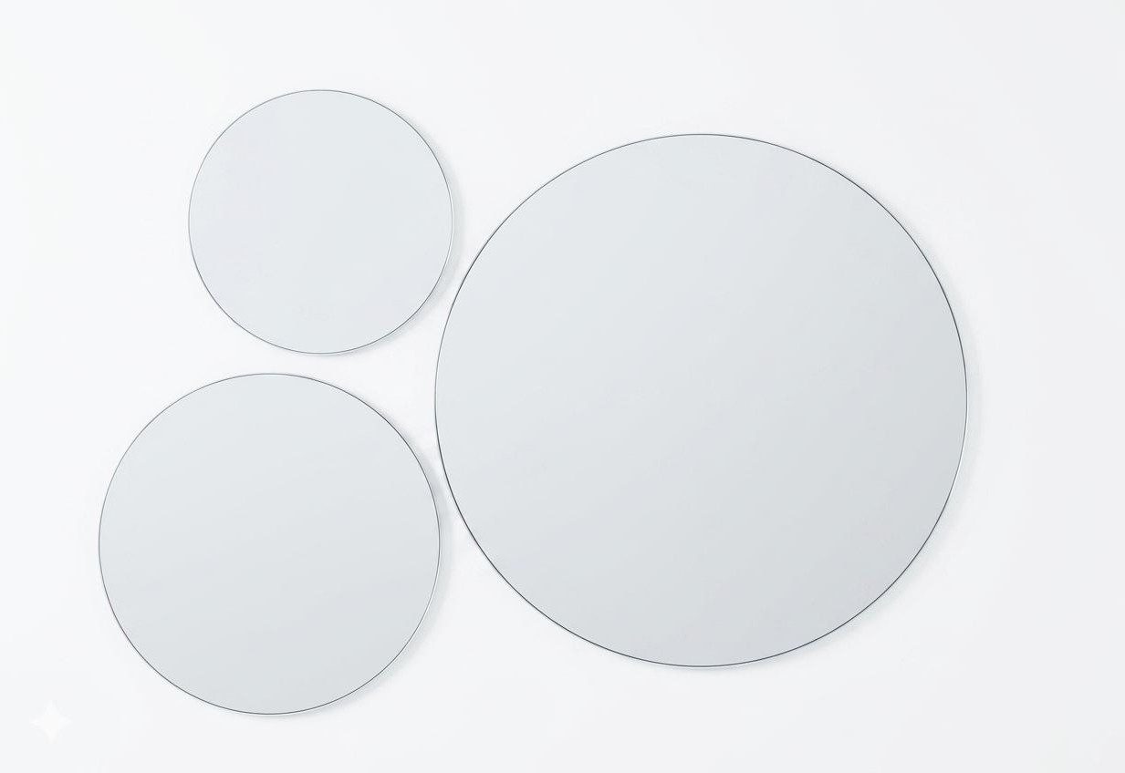 Xlmoebel Wandspiegel Drei runde Wandspiegel im modernen, minimalistischen Stil, Made in Europa