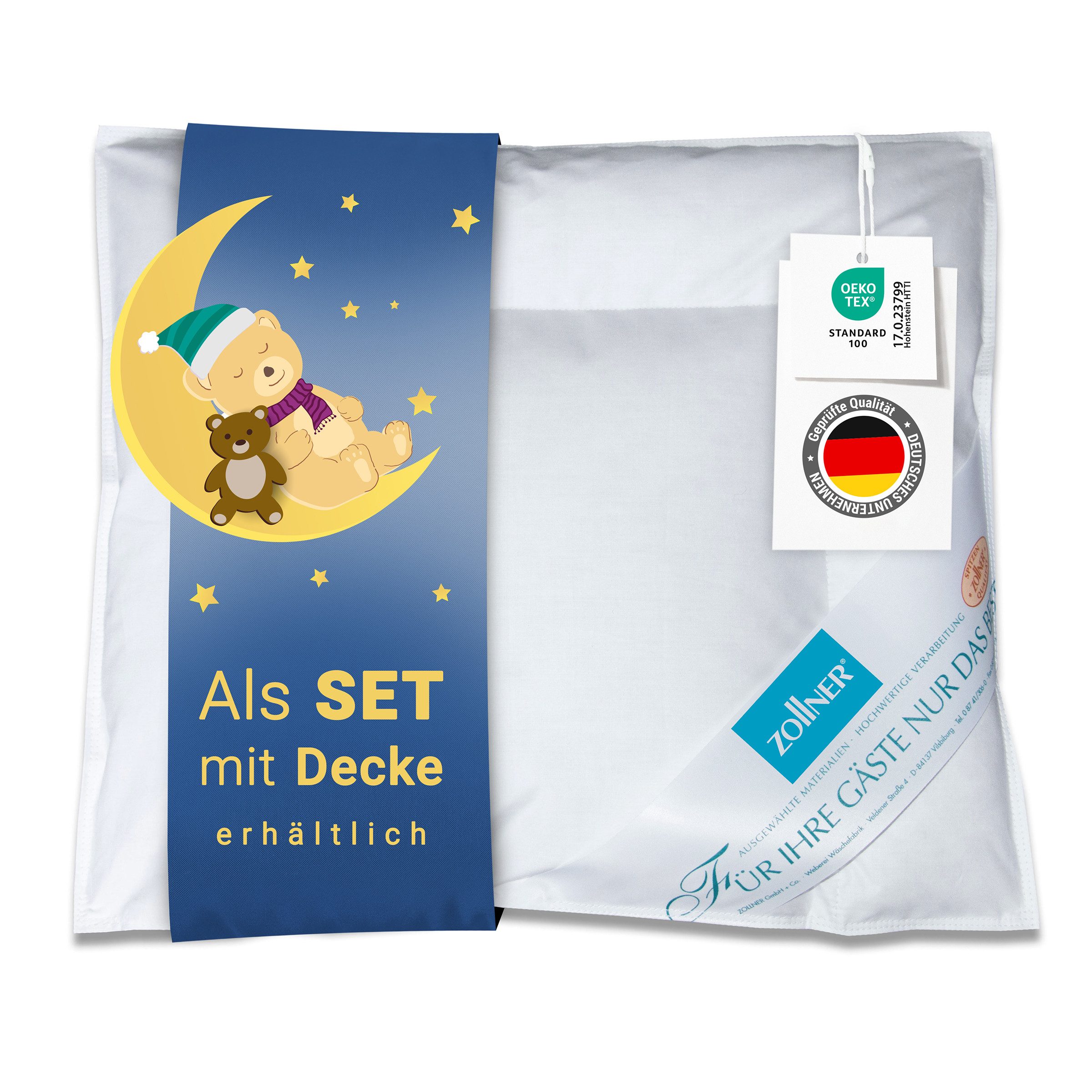 ZOLLNER Kopfkissen, Füllung: 90% Daunen, 10% Federn, 35 x 40 cm, 100% Baumw günstig online kaufen