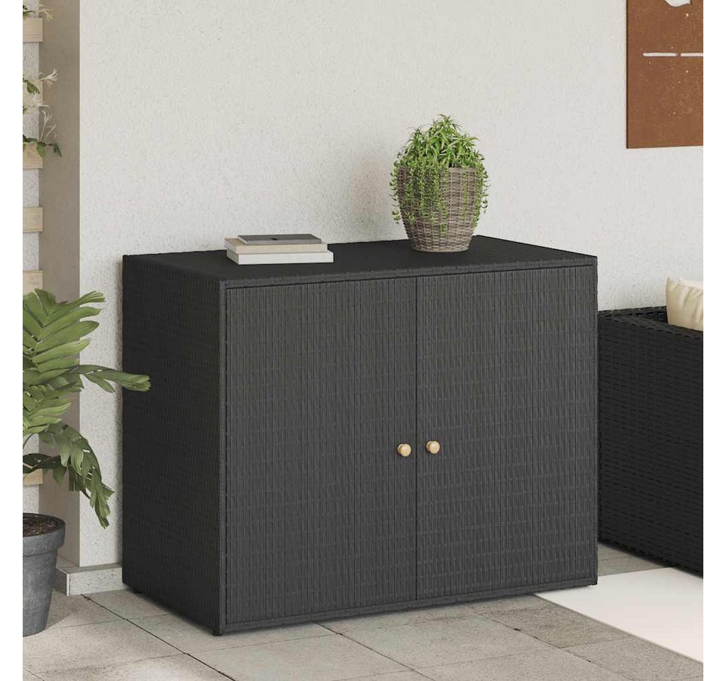 furnicato Garten-Geräteschrank Gartenschrank Echtholz 100 x 55,5 x 80 cm Schwarz, (1 St)