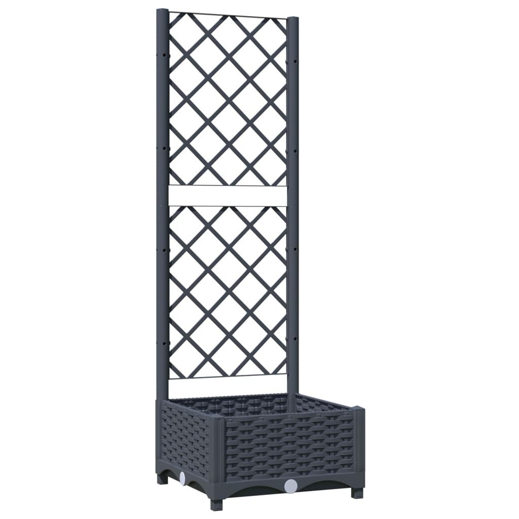 vidaXL Blumenkasten 40 x 40 x 1215 cm Pflanzkübel mit Rankgitter Dunkelgrau 40x40x121 cm f