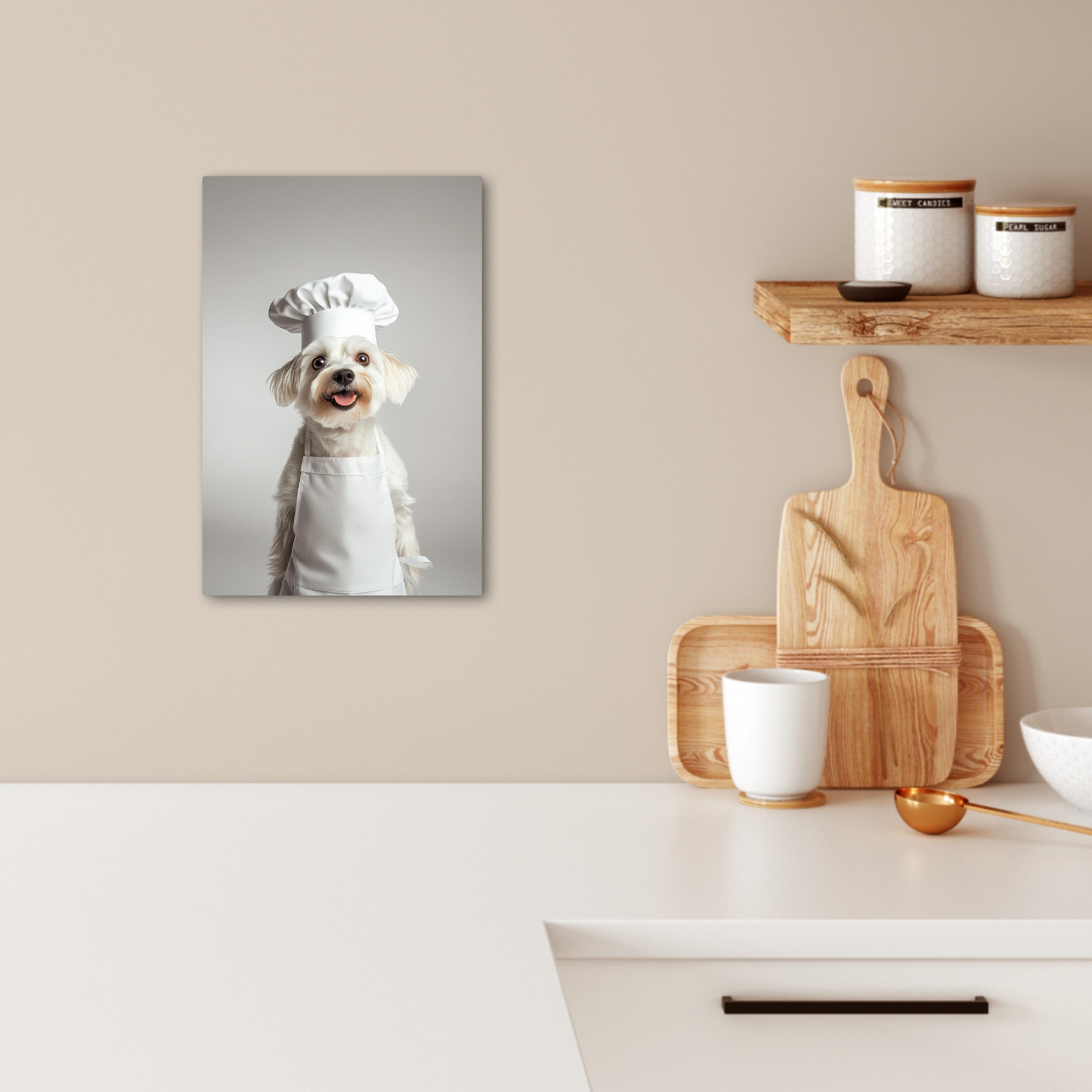 OneMillionCanvasses® Leinwandbild Hund - Weiß - günstig online kaufen