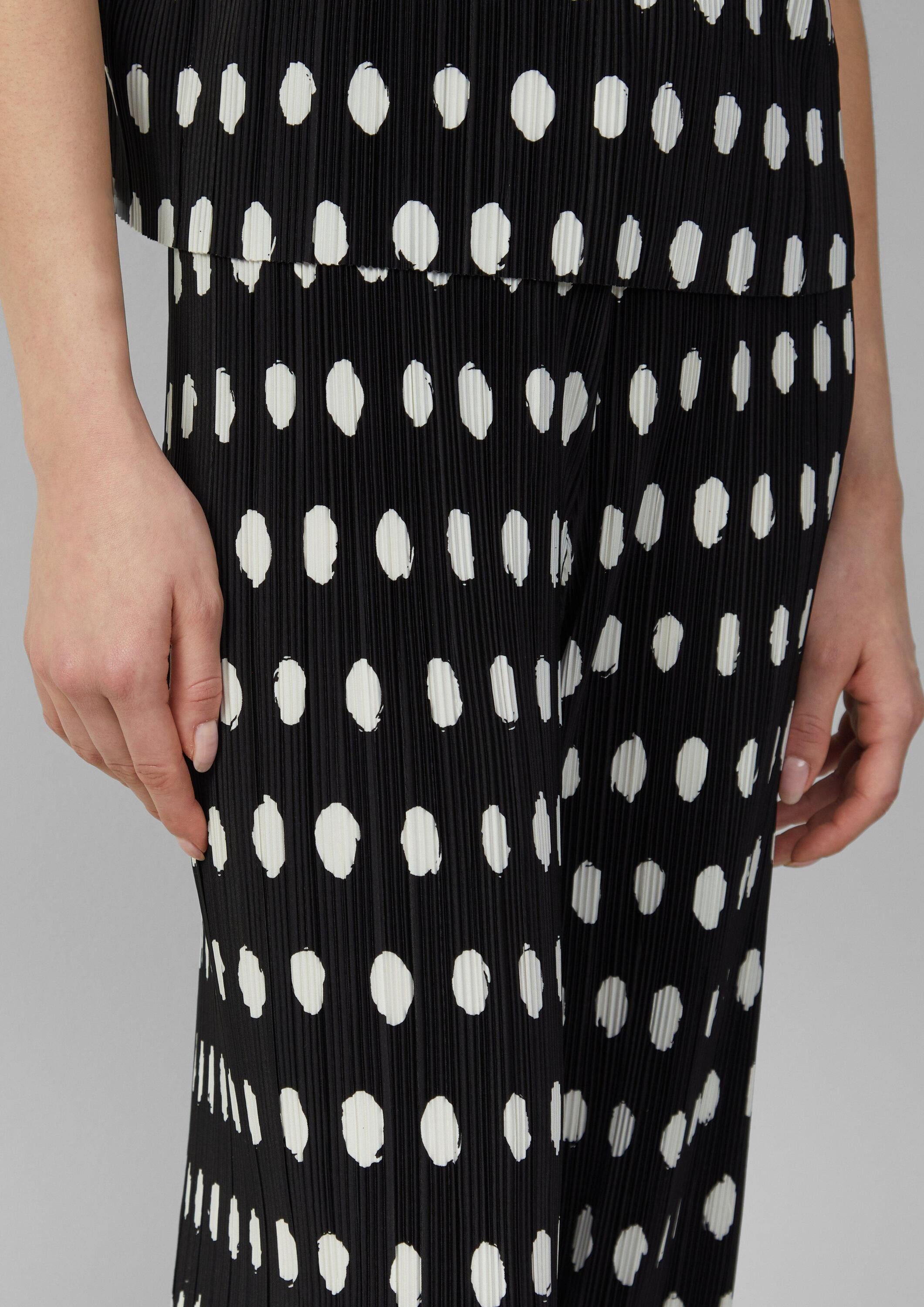 s.Oliver Chinos Hose Plissierte Wide-Leg-Hose im Relaxed Fit