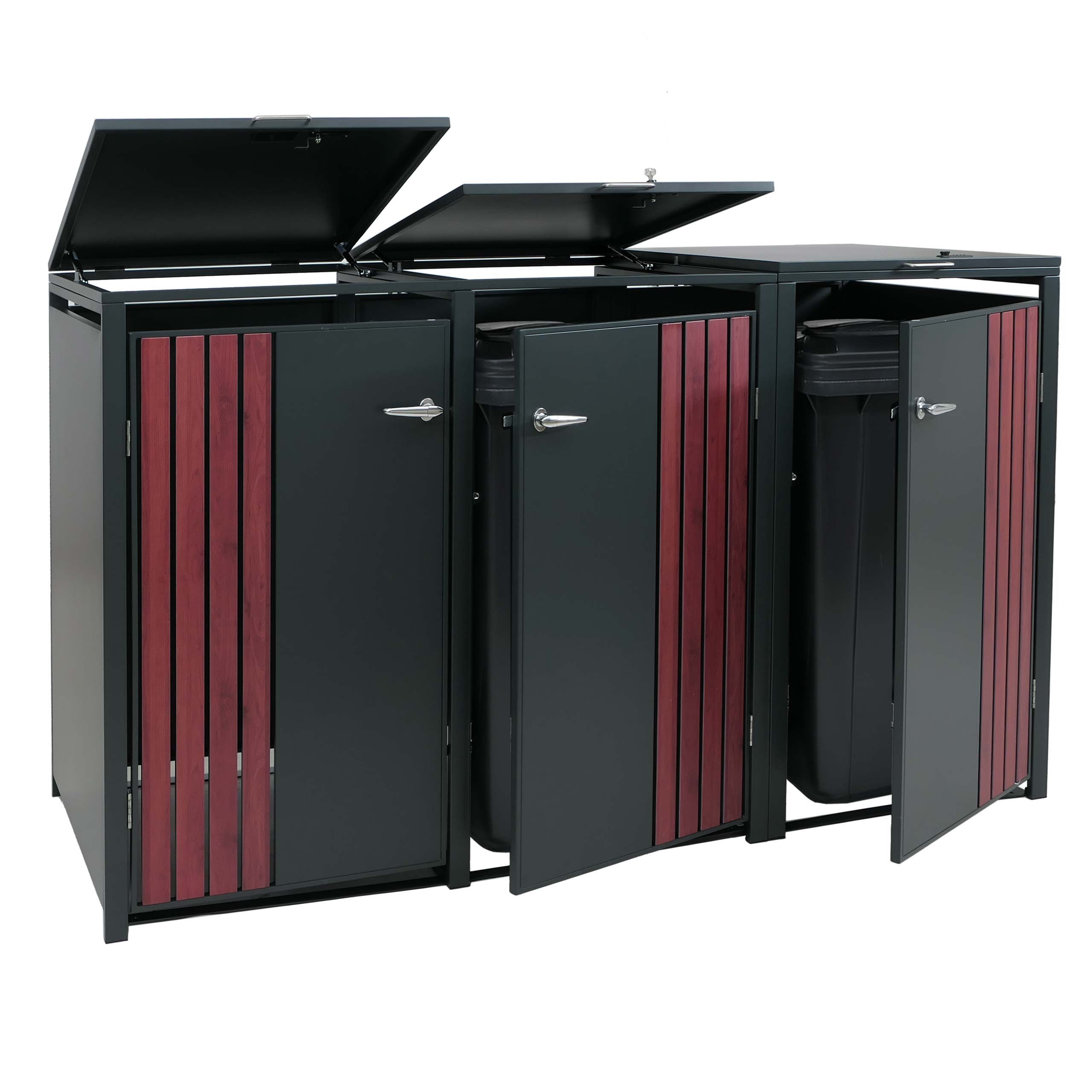 MCW Mülltonnenbox MCW-O67-3 (1 St), Für 3 Mülltonne mit 80 bis 240 Liter Fassungsvermögen