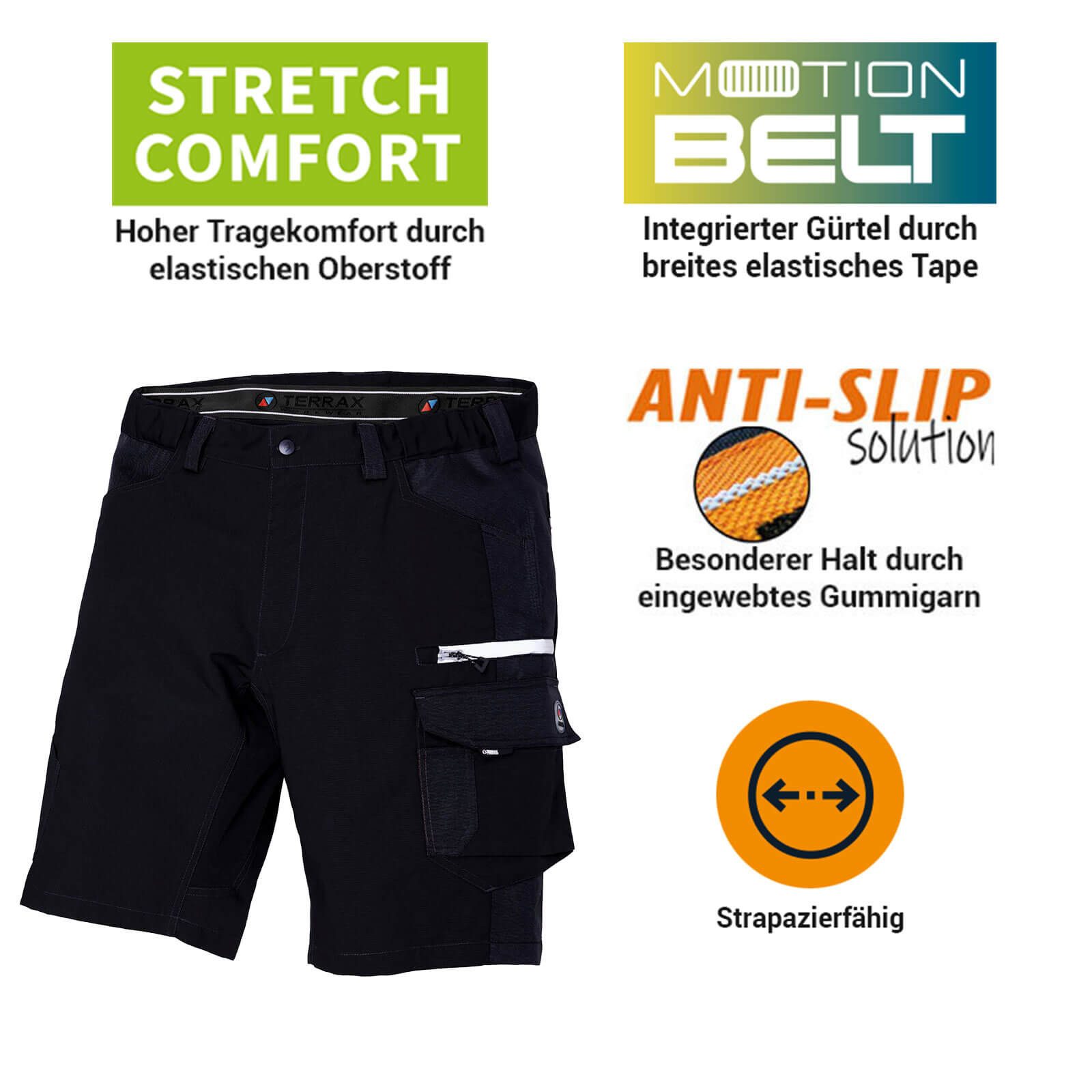 Terrax Workwear Arbeitsshorts 20621 Herren Arbeitshose im stilvollen Design mit reflektierenden Details