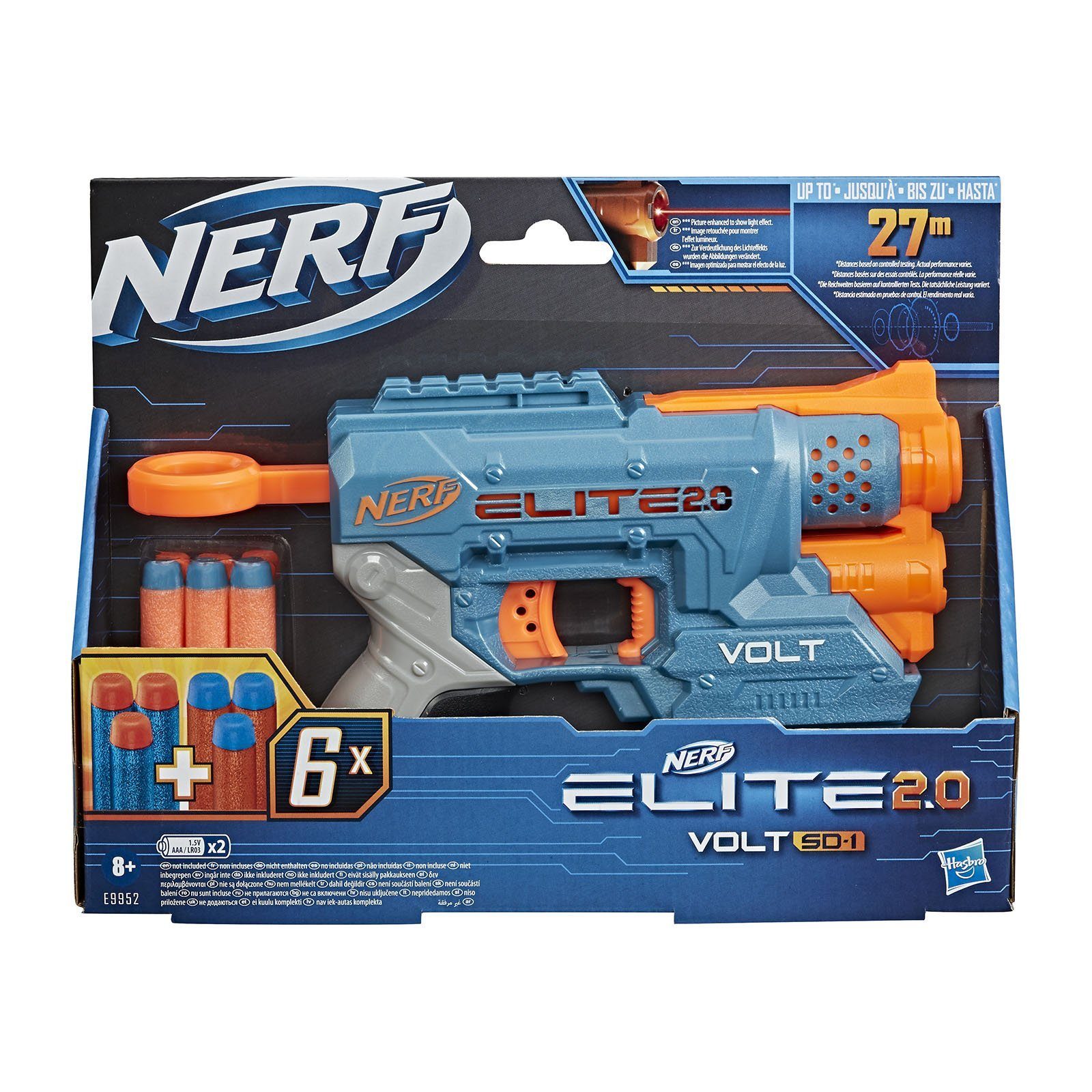 Hasbro Blaster Dartblaster Volt SD-1 - Nerf mit 6 Darts, Repetier-Blaster der Elite 2.0 Serie