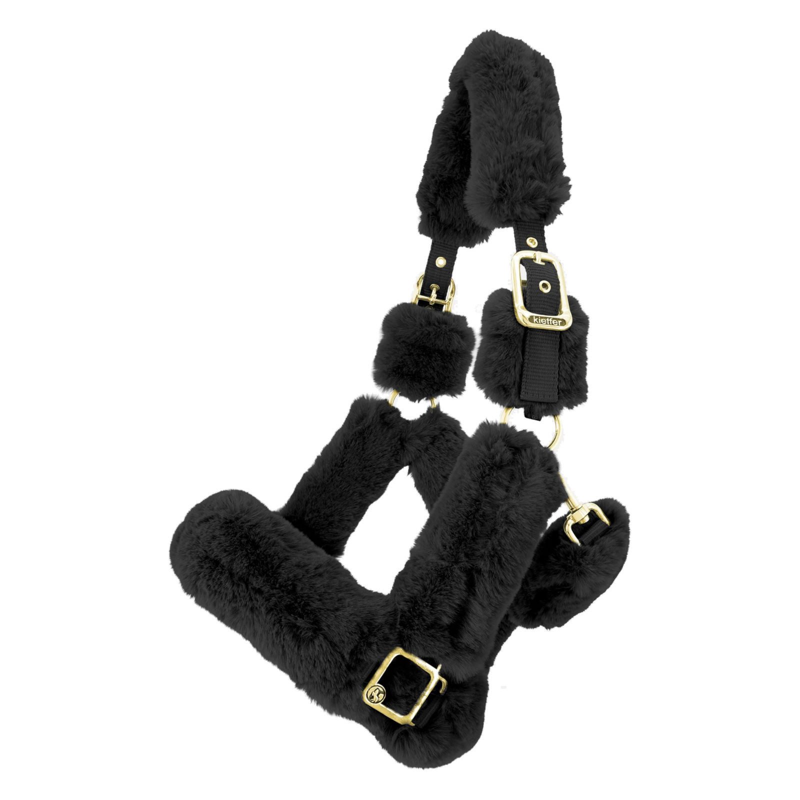 Kieffer Halfter Transporthalfter Protect me Tender, schwarz, Warmblut, für empfindl..., Nylon, Kunstfell