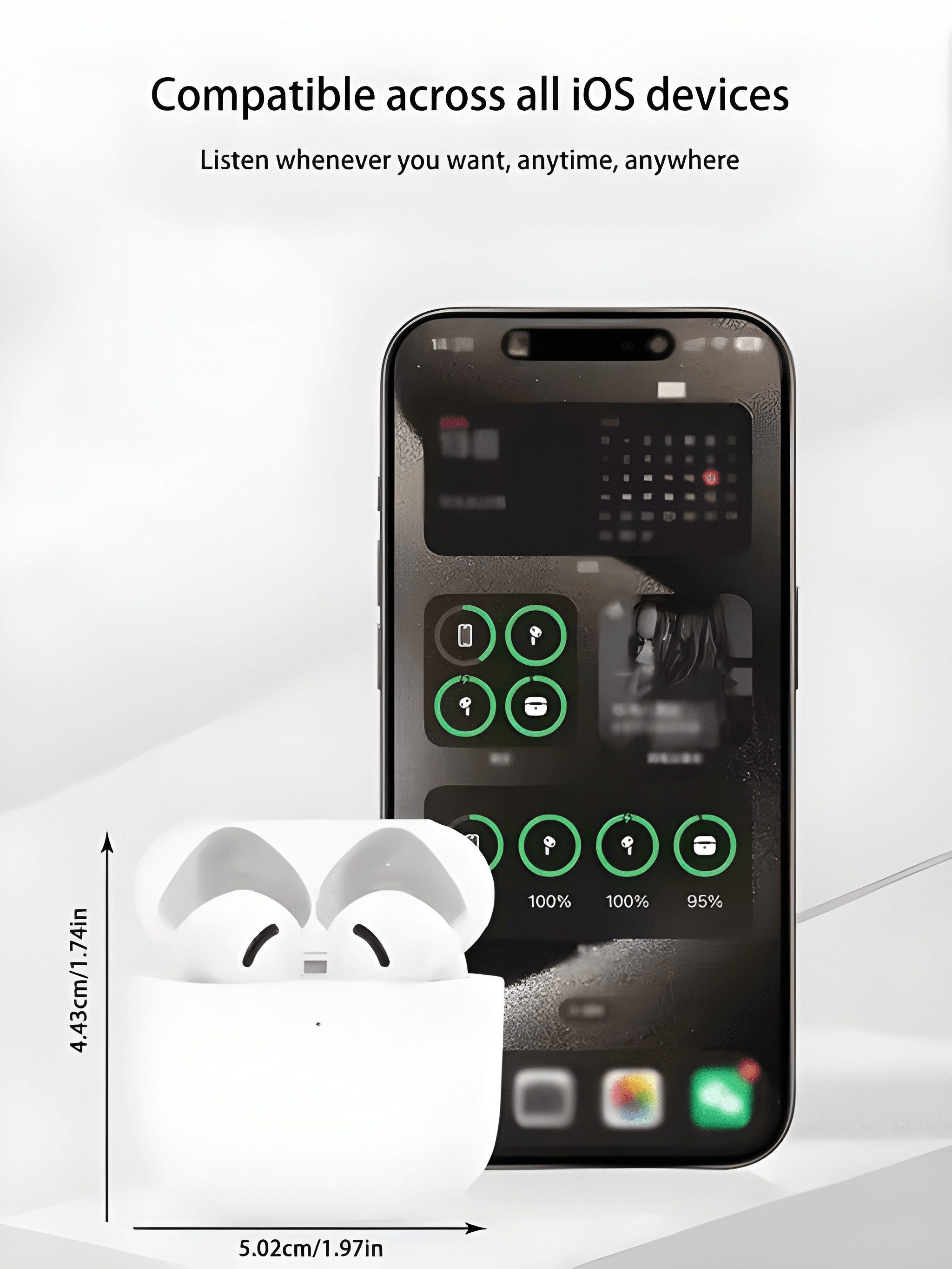 Athlix Kabellose Bluetooth Kopfhörer mit ANC 4. Generation In-Ear-Kopfhörer (Aktive Geräuschunterdrückung, 4 Std. Wiedergabe)