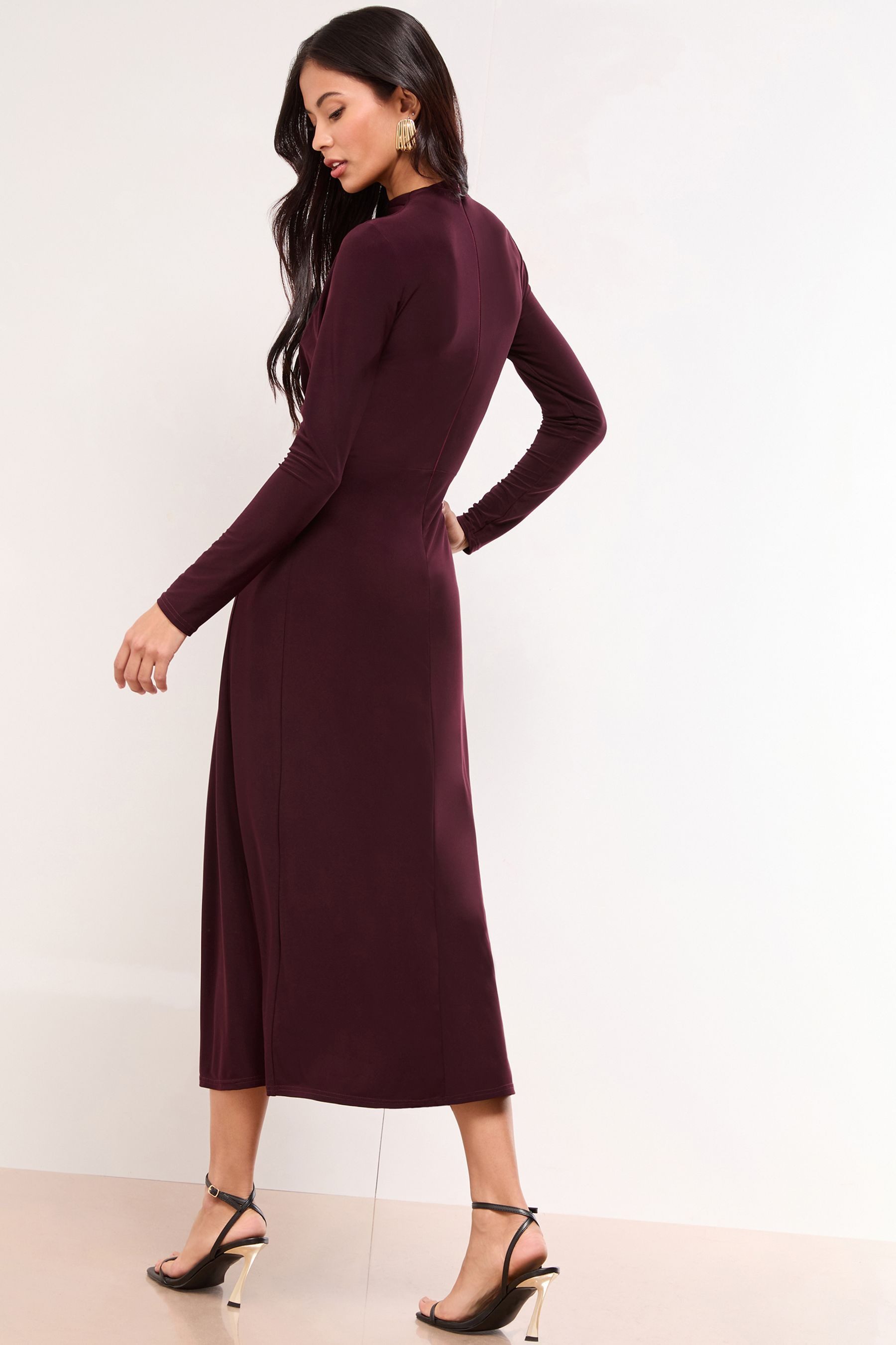 LIPSY Midikleid Lipsy Jersey-Midikleid mit Knotendetail, Petite (1-tlg)
