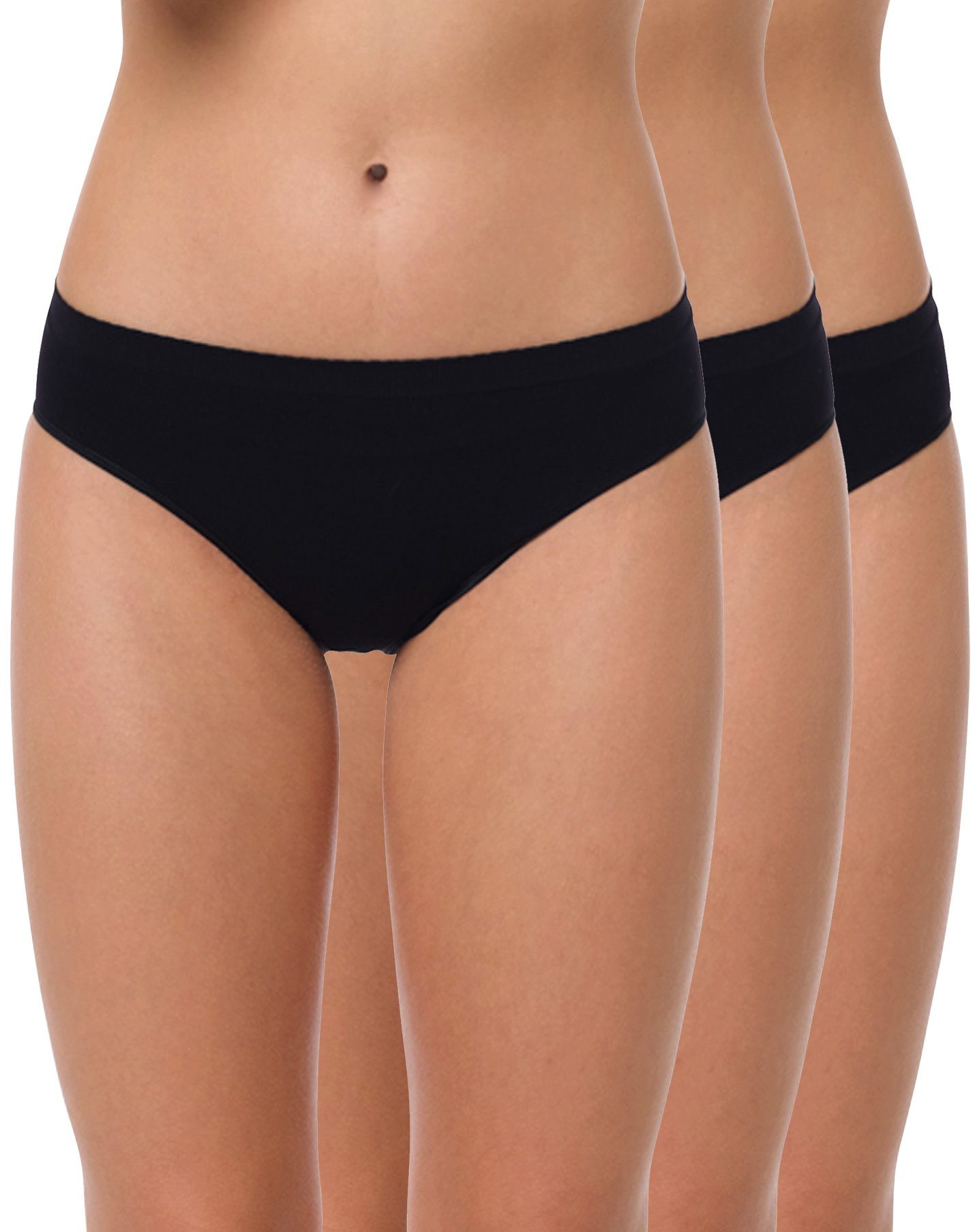 Yenita® in angenehmer (3-St) Slip schwarz Microfaserqualität