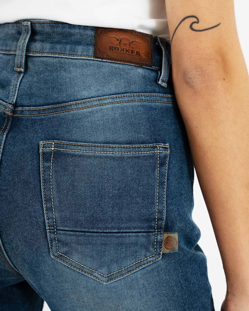 Rokker Motorradhose tech High Waist Damen Motorradjeans protektoren abriebfest