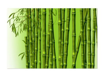 wandmotiv24 Leinwandbild Bambuszweige, Blumen und Pflanzen (1 St), Wandbild, Wanddeko, Leinwandbilder in versch. Größen